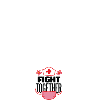 Fight together Asistentă medicală model negru pe tricou