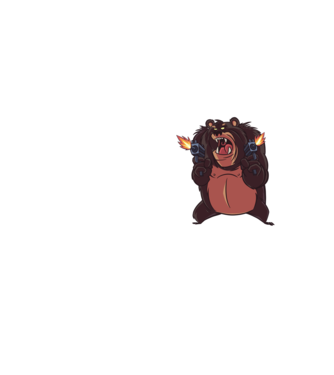 Pew Pew Pew Madafakas Urs model galben neon pe tricou