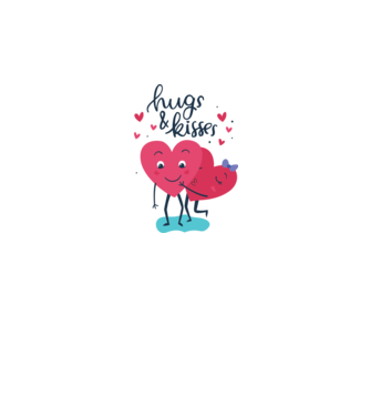 'Hugs and Kisses Tricou drăguț pentru Valentine''s Day' model alb pe tricou