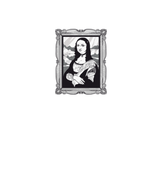 Mona Lisa gotică model negru pe tricou