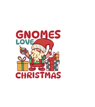 Gnomes LOVE Christmas model alb pe tricou
