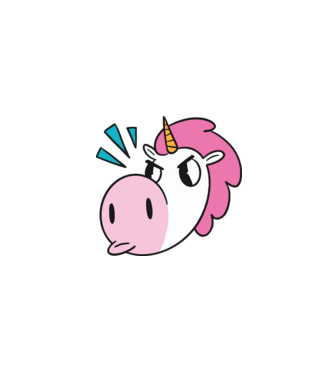Unicorn supărat model gri pe tricou