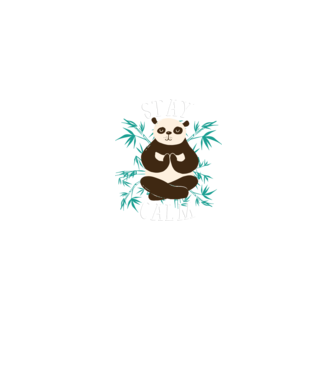 Stay Calm Panda meditație model albastru jeanși pe tricou