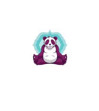 Panda Meditație model gri pe tricou