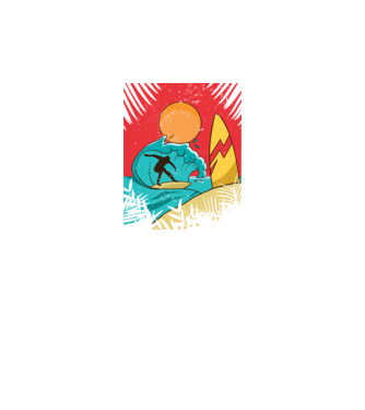 Afiș Surf model negru pe tricou