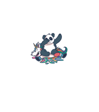 Panda DAB Unicorn model alb pe tricou