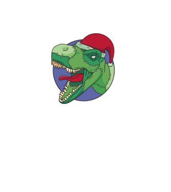 T-rex Santa model alb pe tricou