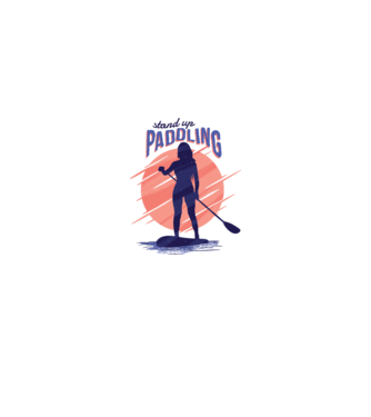 Tricou SUP Stand Up Paddle model alb pe tricou