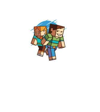 Caractere Minecraft model alb pe tricou