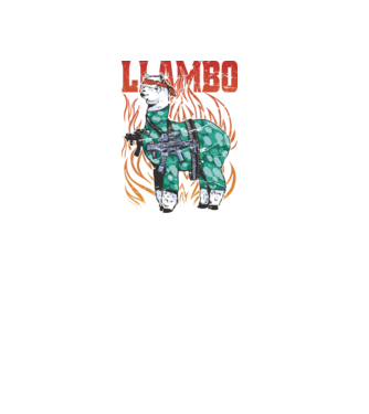 Llambo Lama model negru pe tricou