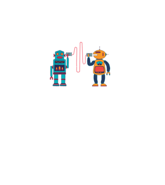 Walkie Talkie Robot model alb pe tricou