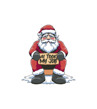 AI took my job Santa model nisipiu pe tricou