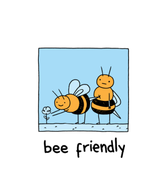Bee friendly model alb pe tricou