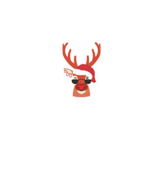 Cool Reindeer Rudolph model negru pe tricou