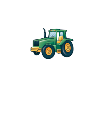 Desen Tractor model gri pe tricou
