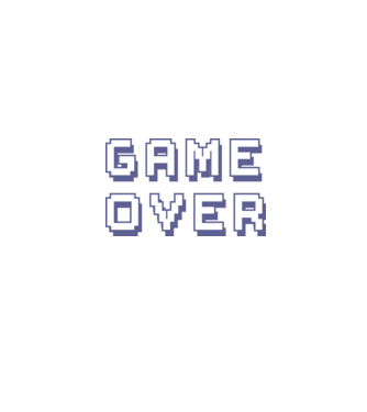 Game Over model alb pe tricou