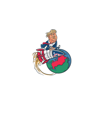 Trump bombă model albastru deschis pe tricou