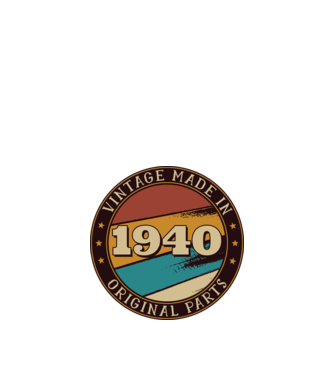 Vintage Made in 1940 Original Parts Retro Birthday model negru pe tricou