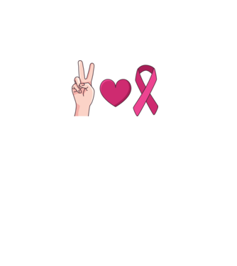 Peace Love lupta împotriva cancerului de sân model roz deschis pe tricou