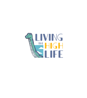 Living the High Life Dinosaur model negru pe tricou