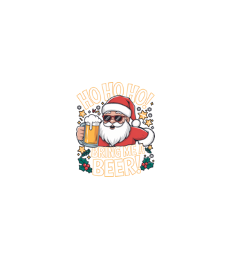 HO HO HO bring me a BEER santa Negru model nisipiu pe tricou