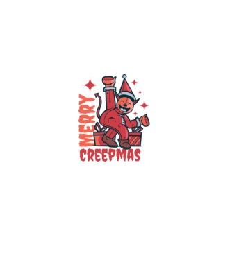 Merry Creepmas model alb pe tricou