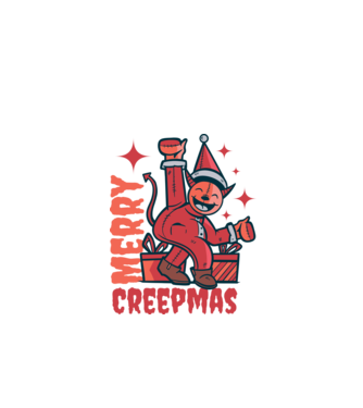 Merry Creepmas model alb pe tricou