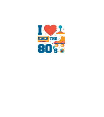 'I love the 80s - Iubesc anii ''80' model alb pe tricou