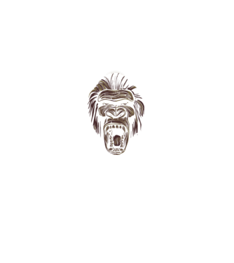 Gorilla Face model negru pe tricou