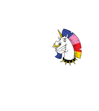 Punk unicorn model galben neon pe tricou