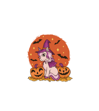 Unicorn Halloween model negru pe tricou