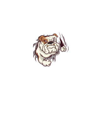 Bulldog model roz deschis pe tricou