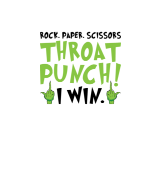 Rock paper scissors - Grinch model alb pe tricou