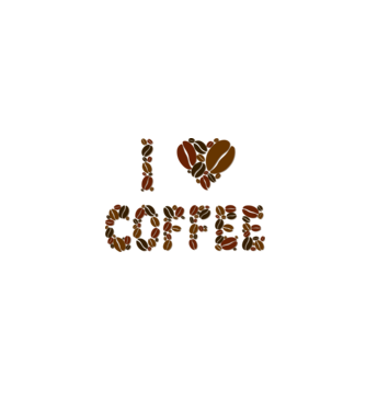 I Love Coffee model alb pe tricou