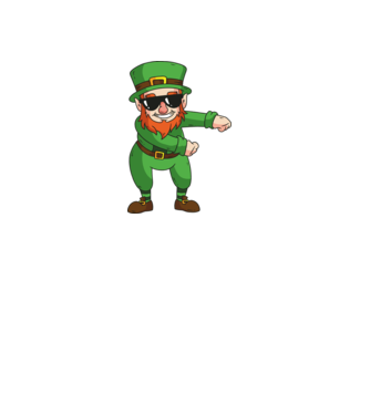 Leprechaun Floss DAB model alb pe tricou