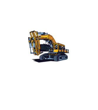 Excavator model nisipiu pe tricou