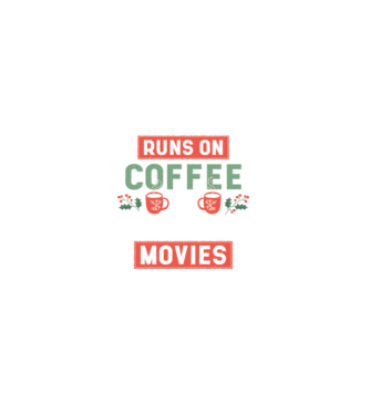Această mamă funcționează cu cafea și filme de crăciun model negru pe tricou