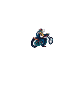Motociclist Chopper model alb pe tricou