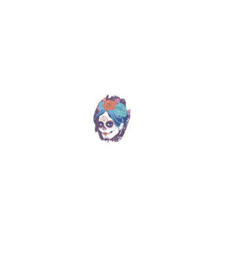Dia de Los Muertos - Craniu cu flori model negru pe tricou