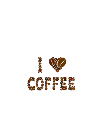 I Love Coffee model alb pe tricou