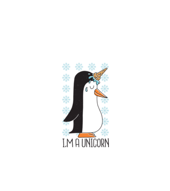 'I''m a Unicorn - Pinguin Unicorn' model turcoaz pe tricou