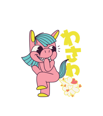 Bășică Unicorn model alb pe tricou