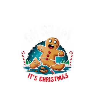 Oh snap! It's christmas Negru model alb pe tricou