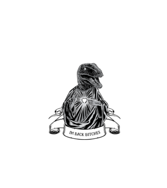 Iisus Raptor Dinozaur model turcoaz pe tricou