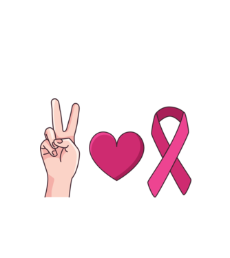 Peace Love lupta împotriva cancerului de sân model alb pe tricou