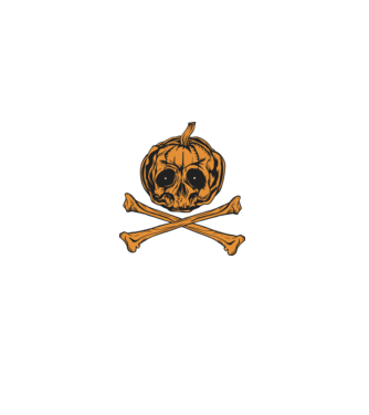 Dovleac craniu Halloween model negru pe tricou