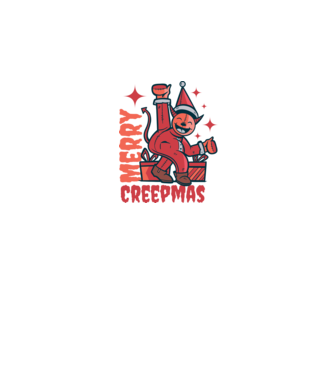 Merry Creepmas model alb pe tricou