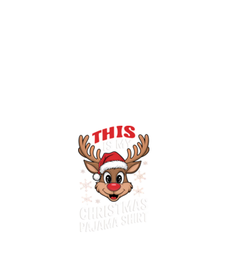 Christmas Pajama Reindeer Negru model alb pe tricou