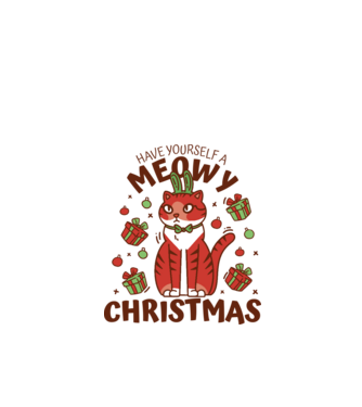 Have yourself a Meowy Christmas - Cicás Karácsony model alb pe tricou