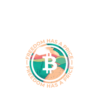 Libertatea are preț Bitcoin model negru pe tricou